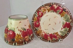 Yankee Candle Caída Manzanas Rojas Tono Grande Hojas de Roble Bellotas Con Plato - Imagen 1 de 12