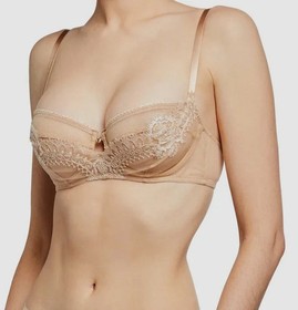 NWT Lise Charmel Women's Beige Ecrin Glamour Demi Cup Underwire Bra Size 32D