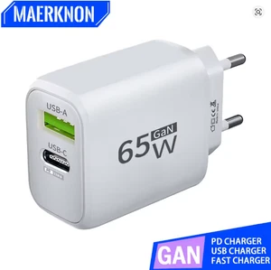 USB-Ladegerät 65 W GaN PD Schnellladegerät für iPhone 15 Xiaomi POCO Samsung - Bild 1 von 4