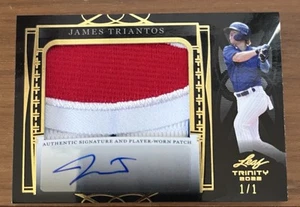 James Triantos 2022 Leaf Trinity Patch Autograph 1/1 - Picture 1 of 2