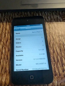 Apple iPod Touch 4th Generation, Black 8GB A1367 , please read description - Picture 1 of 5