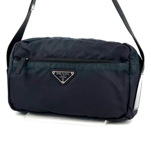 PRADA Nylon Leather mini Shoulder Cross Body Bag Black Purse - Picture 1 of 12