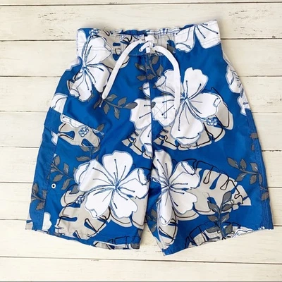 Joe Boxer Hawaiian swim trunks blue and white mens size small - Image 1 of 4