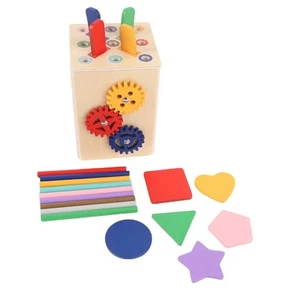 Wooden Shape Sorter Toy Educational Color Shape Matching Cube For Toddlers - Picture 1 of 24