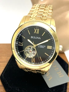 Reloj Hombre Bulova 97A132 Automático Esfera Negra Dorado Acero Inoxidable 42mm - Imagen 1 de 14