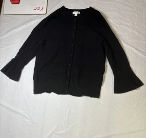 Charter Club schwarzer geknöpfter Damenpullover Glockenärmel Größe Large - Bild 1 von 6