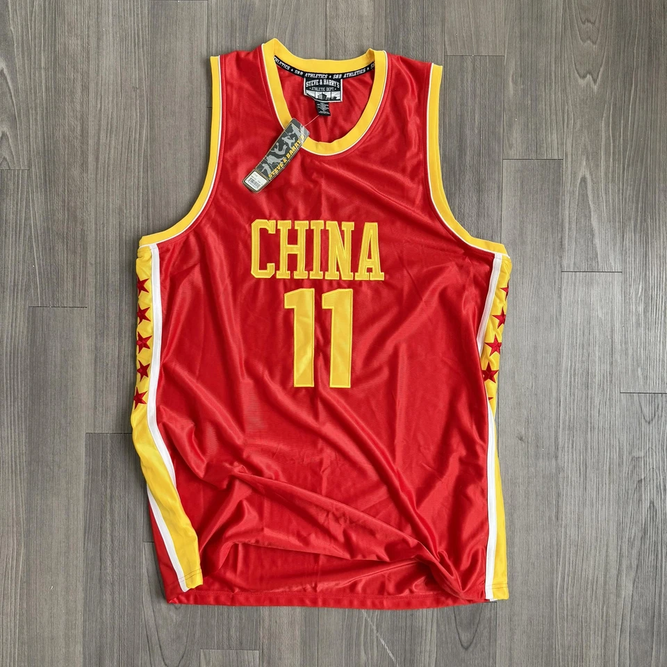 Camiseta deportiva de baloncesto China para hombre XL número 11 estrellas retro olímpica Steve Barry's Foto 1 de 4