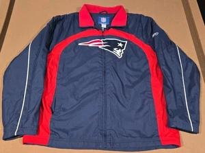 Vtg Reebok New England Patriots Jacket Mens Blue Medium NFL Football Full Zip - Picture 1 of 8