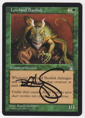 Signed Lowland Basilisk Proof LP Stronghold Artist Randy Gallegos MTG Magic AP! - Image 1 of 2