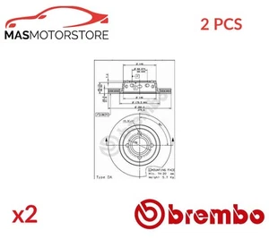 BREMSSCHEIBEN SATZ PAAR VORNE BREMBO 09782110 2PCS P FÜR AUDI 80,COUPE,B4,8B - Picture 1 of 5
