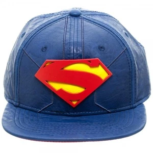 DC COMICS SUPERMAN HOMBRE DE ACERO SÍMBOLO DE METAL AZUL PU GORRA SNAPBACK (OFICIAL) - Imagen 1 de 4