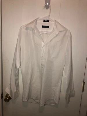 Joseph Feiss Mens 14-14.5 32/33 Fitted White Dress Shirt Button Up Long Sleeve - Image 1 of 3