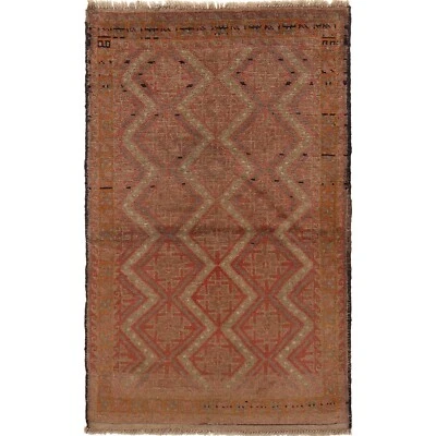 Tribal Vintage Area Wool Carpet Hand-Knotted Afghan Area Rug 2'11x4'8 ft, B16280 - Image 1 of 4