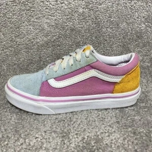 Vans Spring Colors Blue Pink Yellow Suede Sneakers Kids US Size 2 - Picture 1 of 9