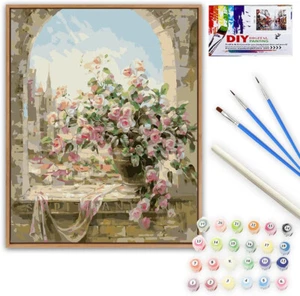 DIY Oil Painting Paint by Number Kits for Adults Kids Beginner Flower 16x20 Inch - Picture 1 of 6