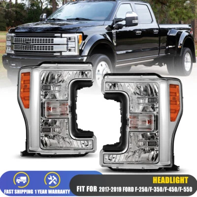 Faros halógenos cromados Super Duty para Ford F250 F350 F450 F550 2017 2018 2019 Foto 1 de 4