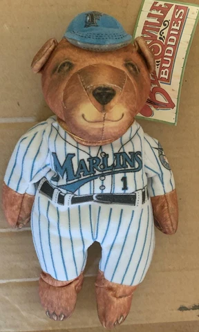 BEANSVILLE BUDDIES Florida Marlins MLB Baseball TEDDY BEAR Bean Bag Plush w/Tag Cover