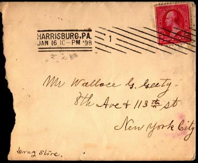 1898 Harrisburg PA Crisp Machine Cancel Cover - L36269 - Image 1 of 2
