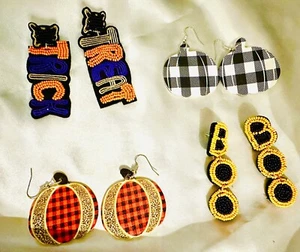 NUEVO LOTE DE 4 PENDIENTES DE ACCIÓN DE GRACIAS HALLOWEEN OTOÑO CALABAZAS ¡GRANDES REGALOS! - Imagen 1 de 5