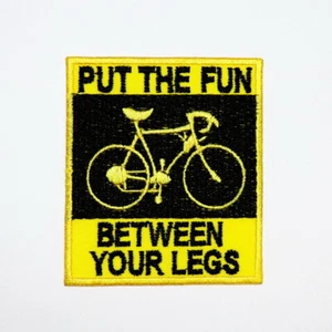 Bicycle Bike Patch Joke Sign Symbol Embroidered Artwork for DIY Iron on Clothes - Picture 1 of 10