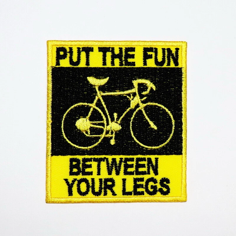Bicycle Bike Patch Joke Sign Symbol Embroidered Artwork for DIY Iron on Clothes - Image 1 of 4