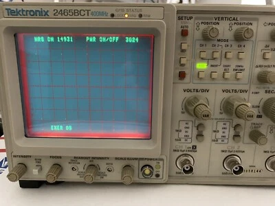 Cal'd, refurbed TEKTRONIX 2465BCT 400MHz OSCILLOSCOPE +Freq Counr + GPIB + probe - Image 1 of 4