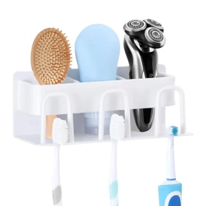 Wall Mounted Toothbrush Holder for Toothbrush Toothpaste Razor Organizer Box - Picture 1 of 2