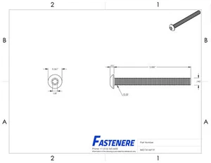 Button Socket Cap Screws Stainless Steel 10-32 x 2" Qty 10 - Picture 1 of 11