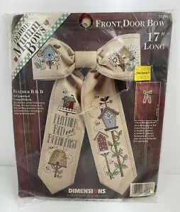 Dimensions Cross Stitch Kit ~Debbie Mumm Front Door Bow Feather B & B 72291 NEW - Picture 1 of 2