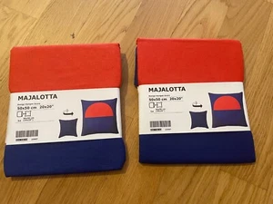 2 x IKEA Majalotta Kissenbezug Blau/Hellorange 50x 50 cm NEU 404.258.03 - Bild 1 von 2