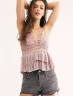 Free People One Womens Adella Cami Top Mauve Size XS