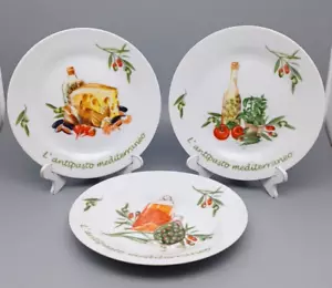 3 Godinger L’antipasto Mediterraneo Dessert Appetizer Plates Italian theme - Picture 1 of 8