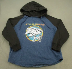 Star Wars Sweater Youth Large Blue Black Hoodie Millennium Falcon Hoodie Boys L - Picture 1 of 12