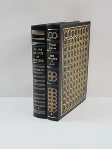 Easton Press Books On the Origin of the Species & Descent of Man Charles Darwin - Picture 1 of 18