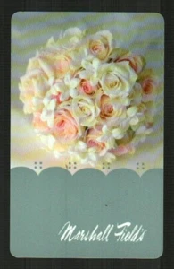 MARSHALL FIELD'S Wedding Bouquet, White and Pink Roses ( 2001 ) Gift Card ( $0 ) - Picture 1 of 2