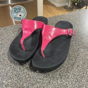 FitFlop The Skinny Flip Flops Pink Women’s Size 10 Side Buckle Thong Gently Used - Picture 1 of 6
