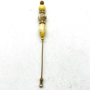 Vintage Perlen Stecknadel mit cremefarbenen und goldenen Akzenten - Bild 1 von 6
