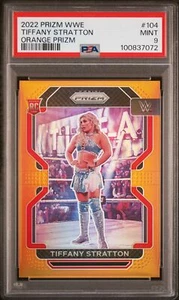 2022 Panini Prizm WWE Tiffany Stratton #104 Orange Serial Numbered PSA 9 8/99 - Picture 1 of 2