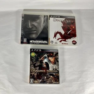 Lot3 PS3 Metal Gear Solid 4 & Doragon Age : Origins & Dragons Dogma -Japan Game - Picture 1 of 24