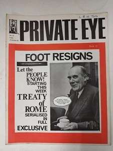 Private Eye Magazine Foot Resigns cover No.22 Friday 19th October 1962 vgc - Picture 1 of 2