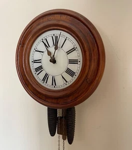 Antico orologio pendolo da parete tedesco foresta nera tipo occhio di bue - Foto 1 di 7