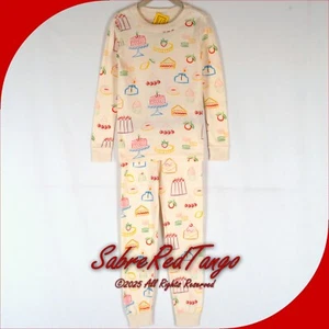 NWT HANNA ANDERSSON ORGANIC LONG JOHNS PAJAMAS SWEET PATISSERIE PRINT 110 5 - Picture 1 of 4