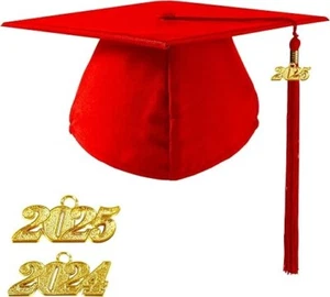 Matte Graduation Cap with 2025 Tassel for High School & Bachelor - Picture 1 of 6