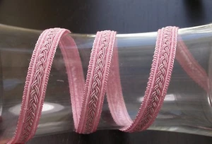 FABRIC TRIM BRAID 5/8" FLAT BRAID DESIGN PINK VARIOUS LENGTHS FREE SHIP USA - Picture 1 of 1