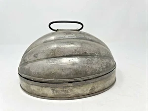 Antique tin jello mold Plum Bread Pudding Mold 8 x 6" - Picture 1 of 12