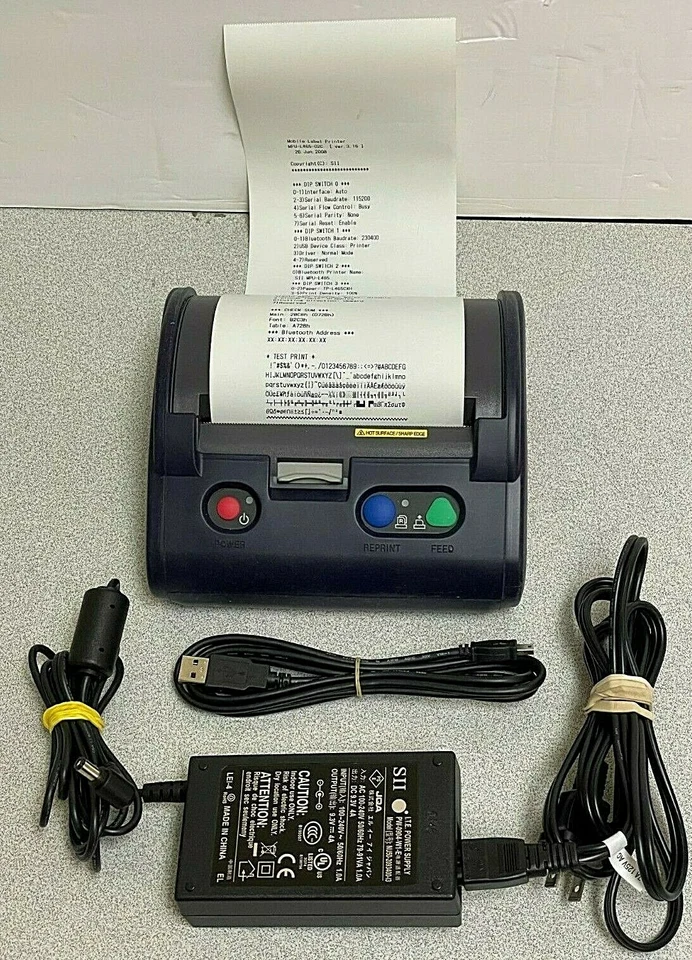 Seiko Instruments SII MPU-L465 -E Thermal Printer w/ AC Adapter/ USB Cable/ Roll - Image 1 of 4