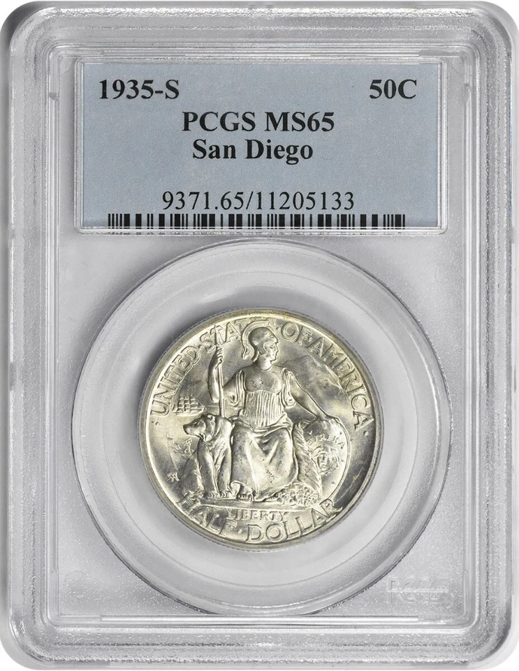 San Diego Commemorative Silver Half Dollar 1935-S MS65 PCGS - Image 1 of 2