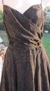 RUBBER DUCKY DRESS Medium Black Sparkly Ruche Cocktail 50s Style Swing Inspired - Picture 1 of 5