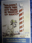 1940&#39;s Vintage Humorous BARBERPOLE W DOG Color Drawing Litho Sign Ad by IRBY
