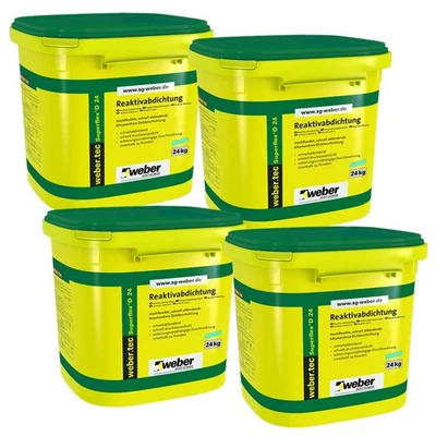 SAINT-GOBAIN WEBER GMBH 4 x weber.tec Superflex D24 sellado reactivo betún recubrimiento grueso de 24 kg